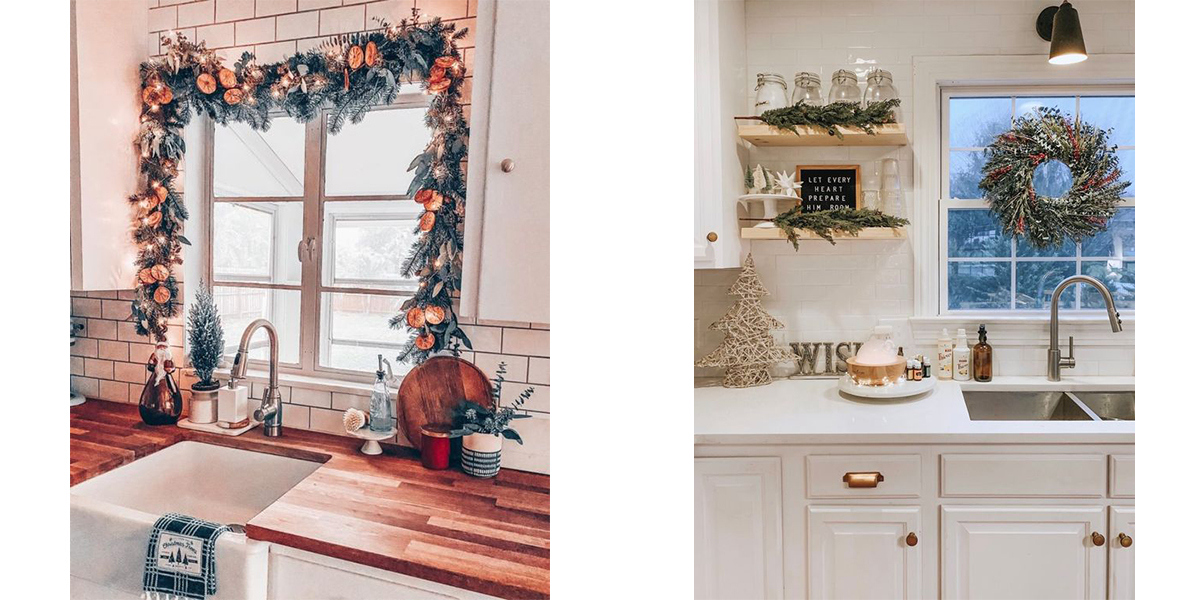 Holiday kitchen window decoration